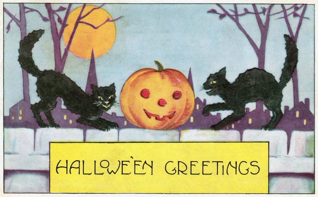Detail of Hallowe'en Greetings postcard by Anonymous