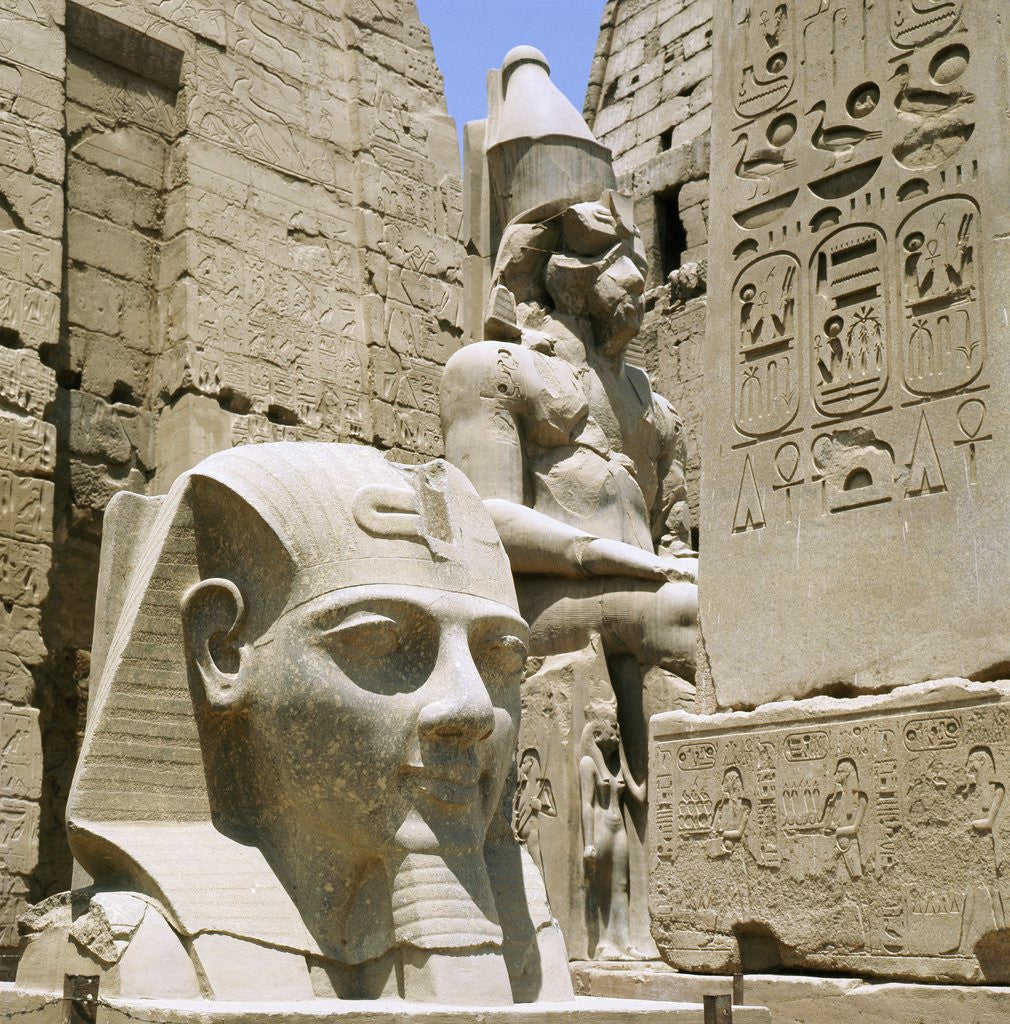 Detail of Monumental sculptures and relief carvings at Luxor by Corbis
