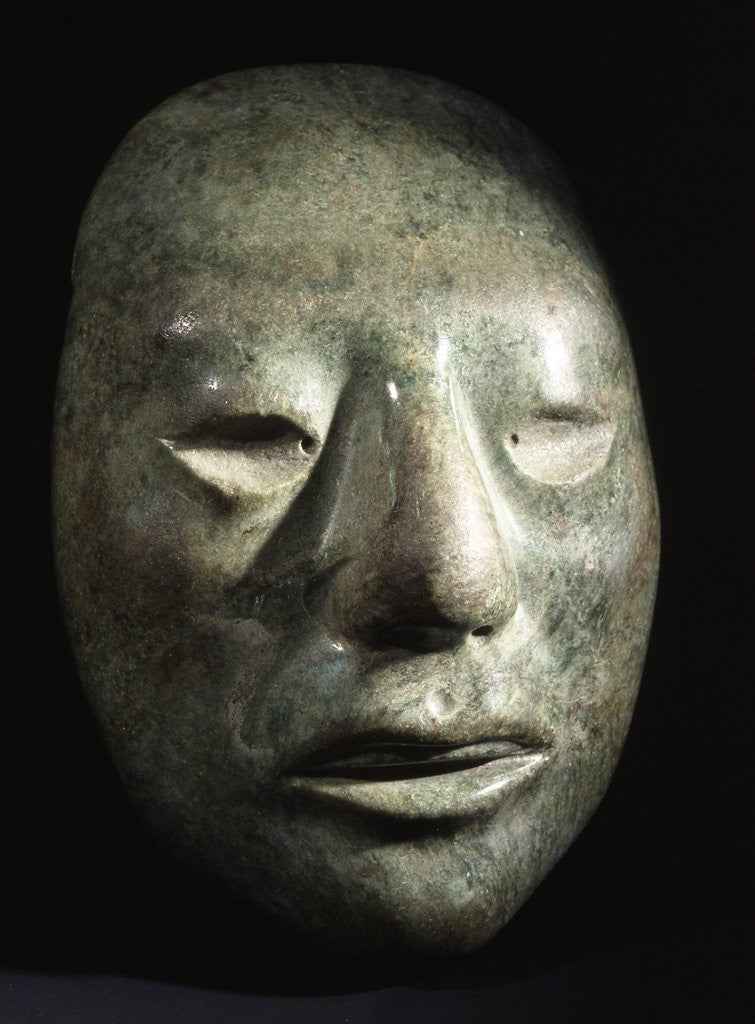 Detail of Mayan jade portrait head by Anonymous