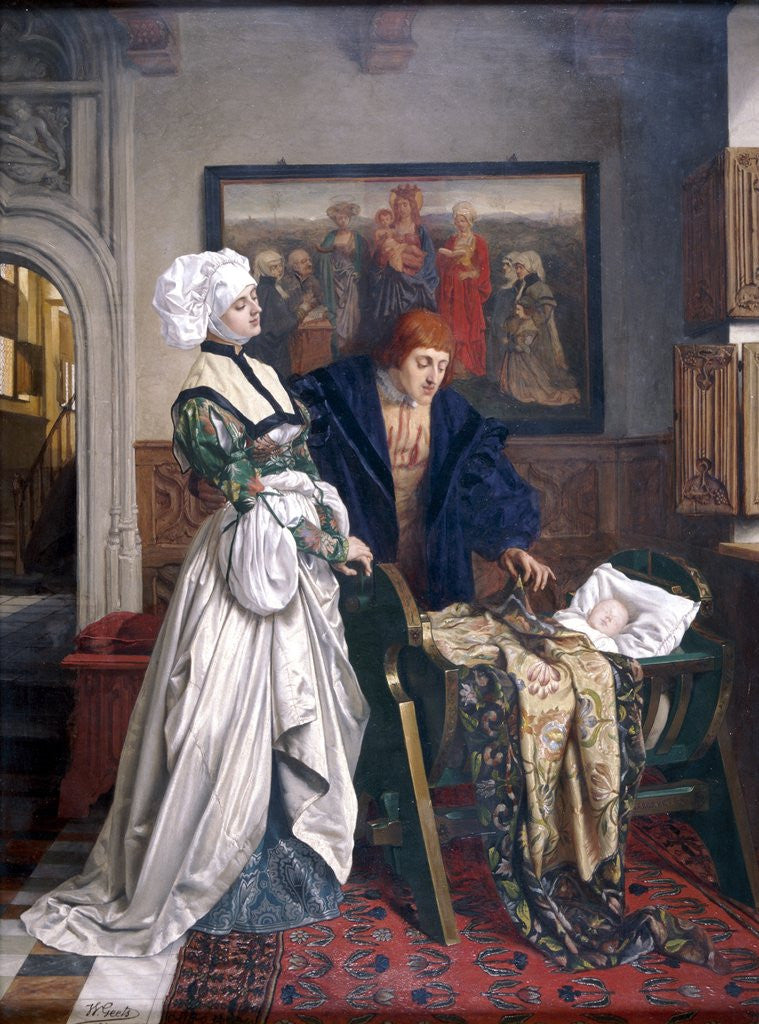 Detail of Charles V and Jeanne Vandergeynst at the Cradle of their Daughter Marguerite by Willem Geets