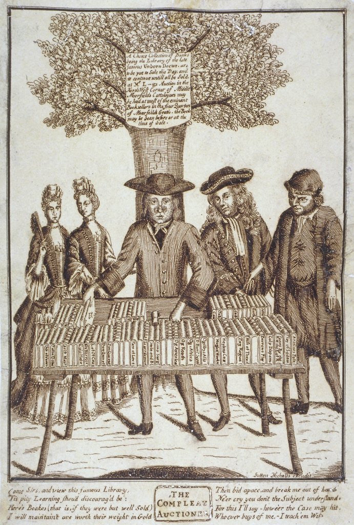 Detail of Book seller in Moorfields by Anonymous