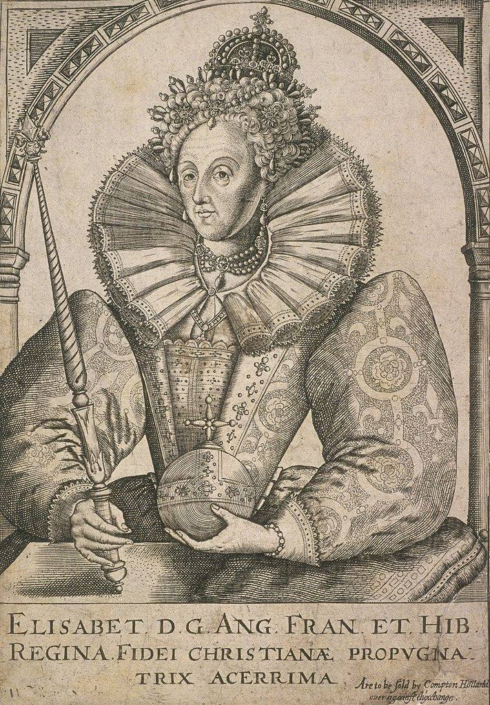 Detail of Queen Elizabeth I with sceptre and orb, c1650. by Corbis