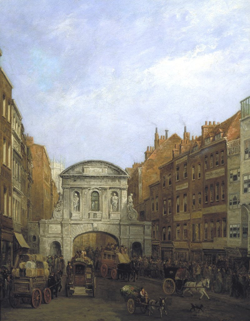 Detail of Temple Bar from the Strand by William Henry