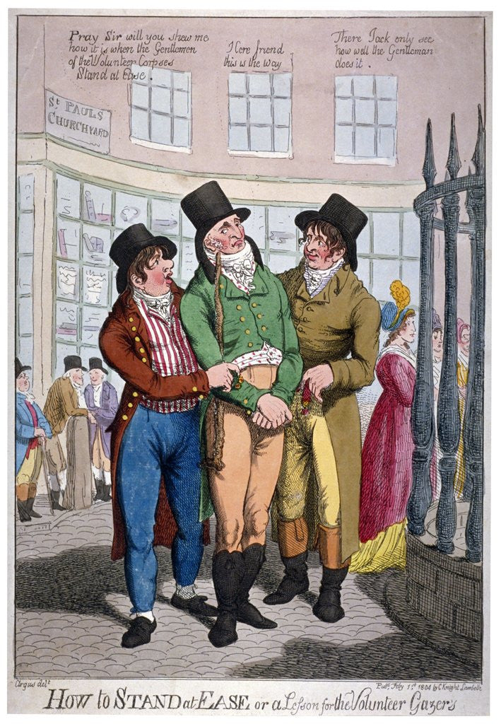 Detail of How to stand at ease, or a lesson for the Volunteer Gazers by Anonymous