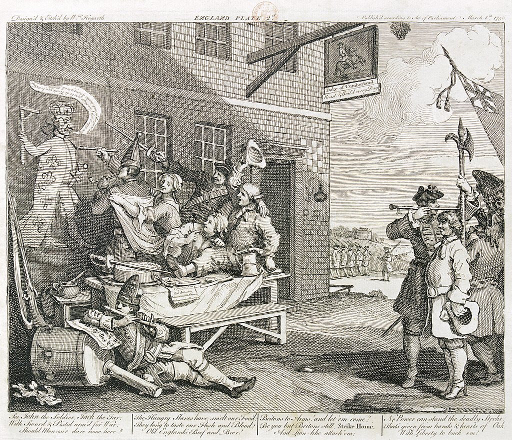 Detail of The Invasion: England by William Hogarth