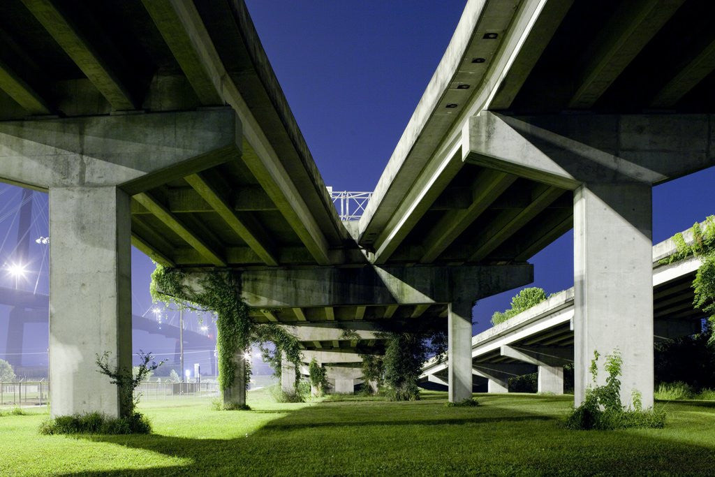 Detail of Highway overpass at night by Anonymous