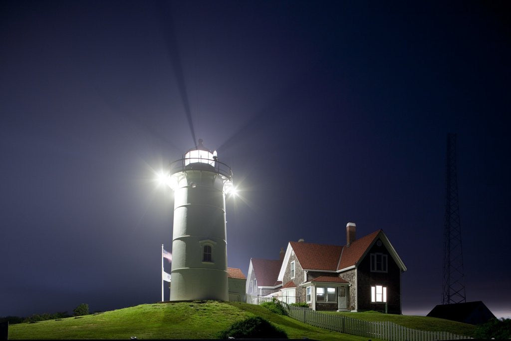 Detail of Nobska Light in fog at night by Anonymous