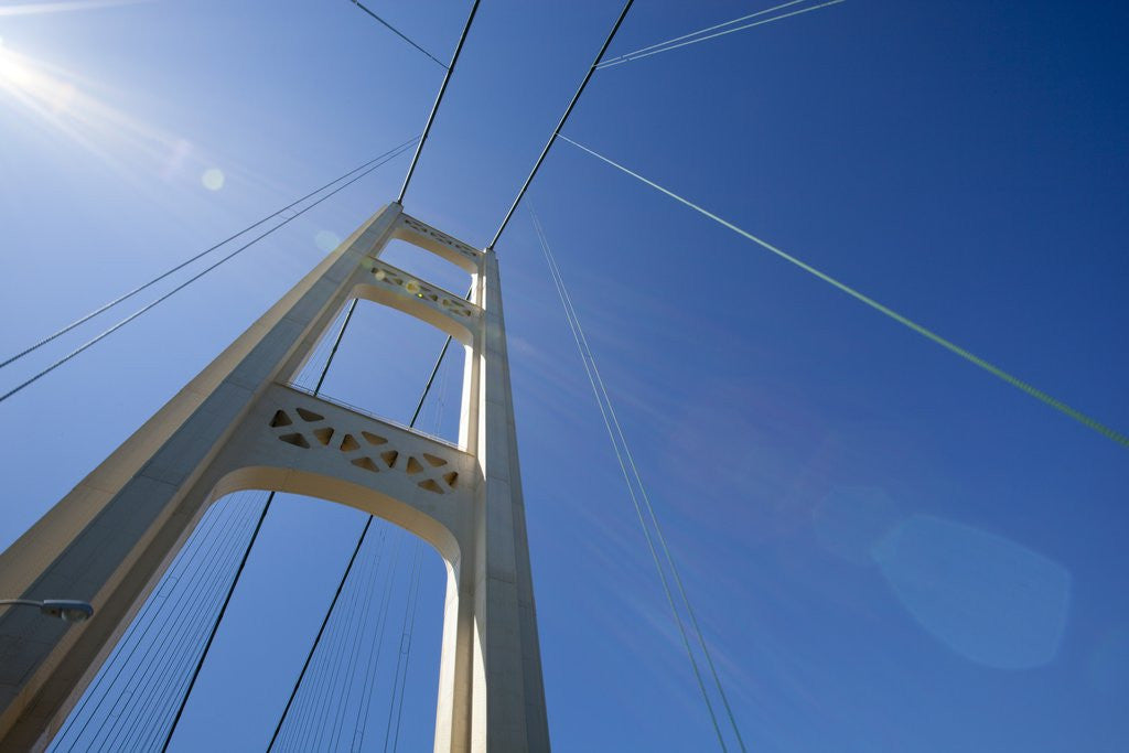 Detail of View of tower on Mackinac Bridge by Anonymous