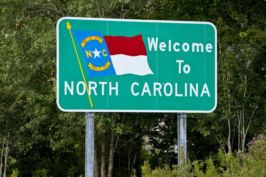 Detail of Welcome to North Carolina Sign by Anonymous