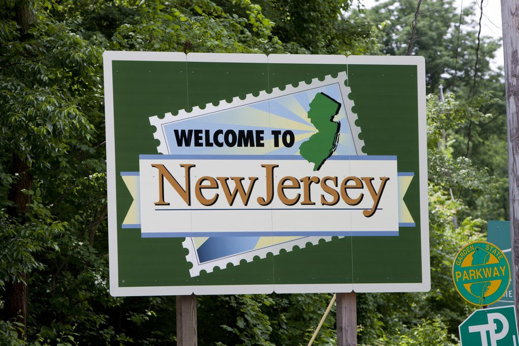 Detail of Welcome to New Jersey Sign by Corbis