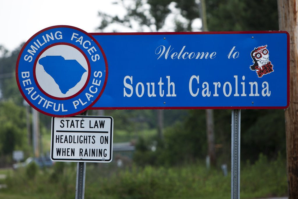 Detail of Welcome to South Carolina Sign by Anonymous