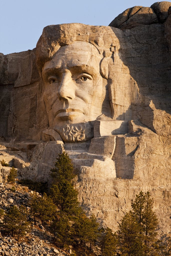 Detail of Abraham Lincoln on Mount Rushmore Memorial by Gutzon Borglum