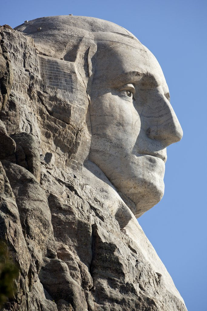 Detail of George Washington on Mount Rushmore Memorial by Gutzon Borglum