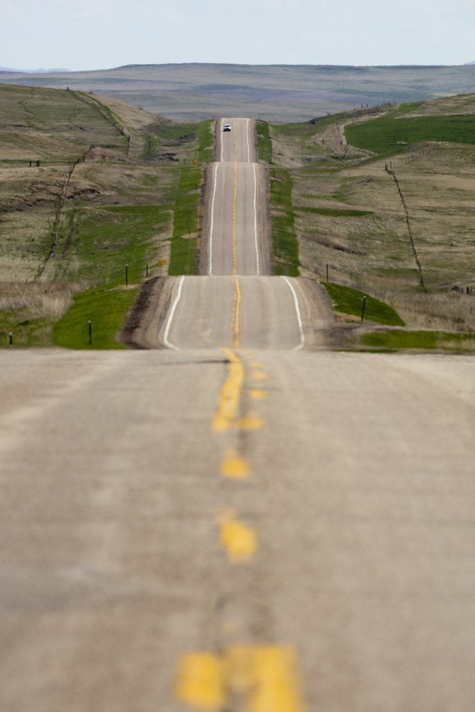 Detail of U.S. Highway 85 through rolling prairie in South Dakota by Corbis