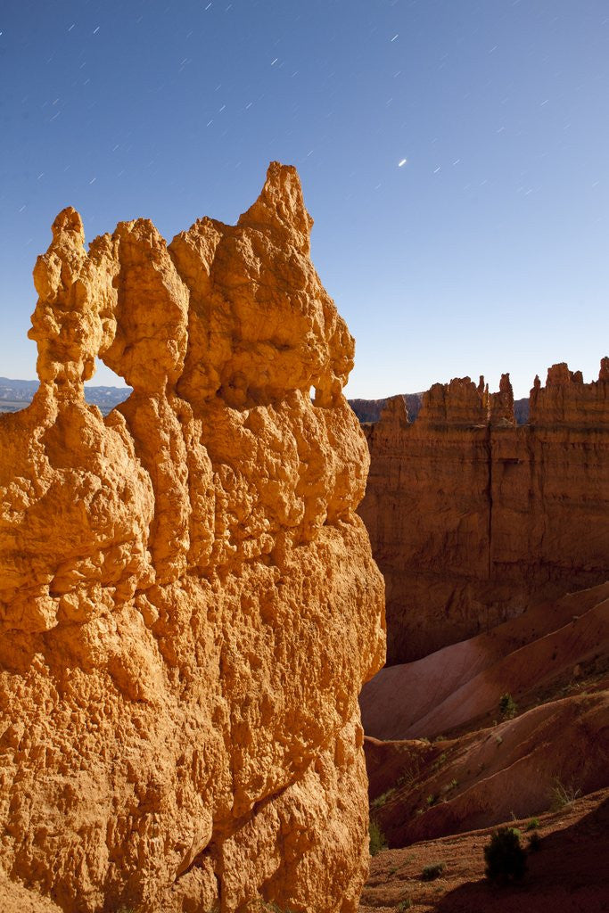 Detail of Rock formations in Bryce Canyon National Park in moonlight by Anonymous