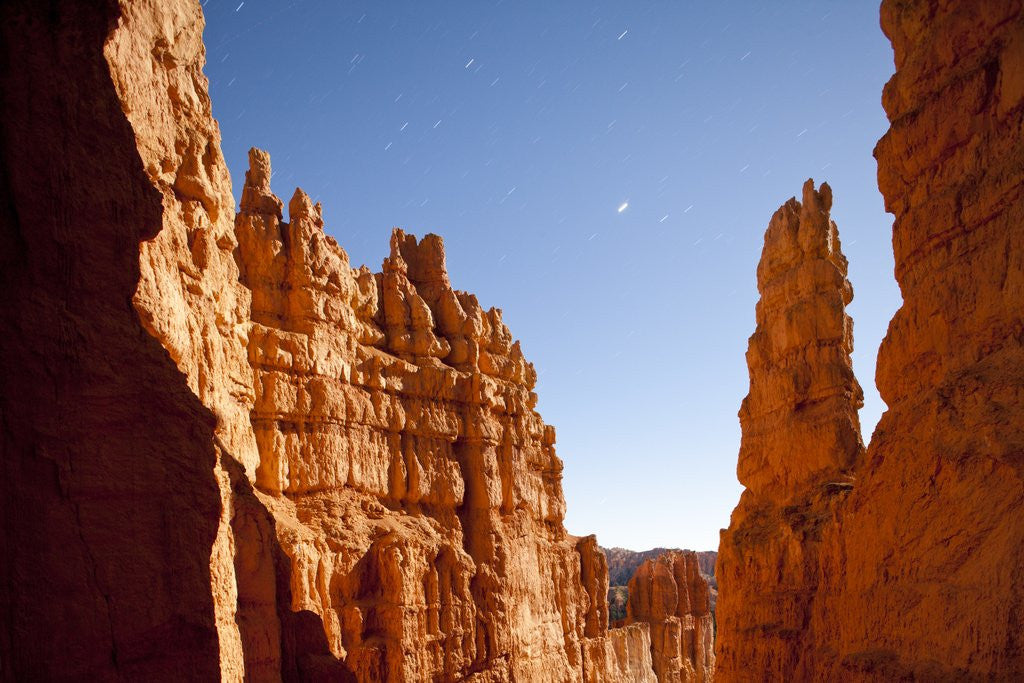 Detail of Rock formations in Bryce Canyon National Park in moonlight by Anonymous