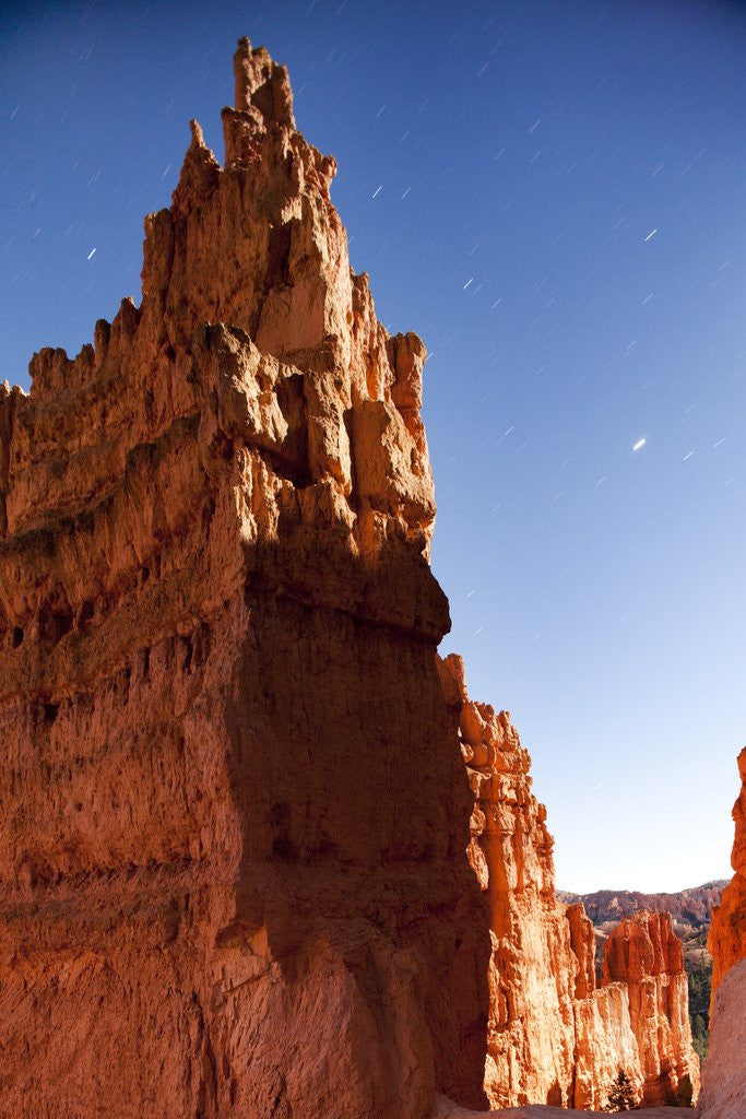 Detail of Rock formations in Bryce Canyon National Park in moonlight by Anonymous