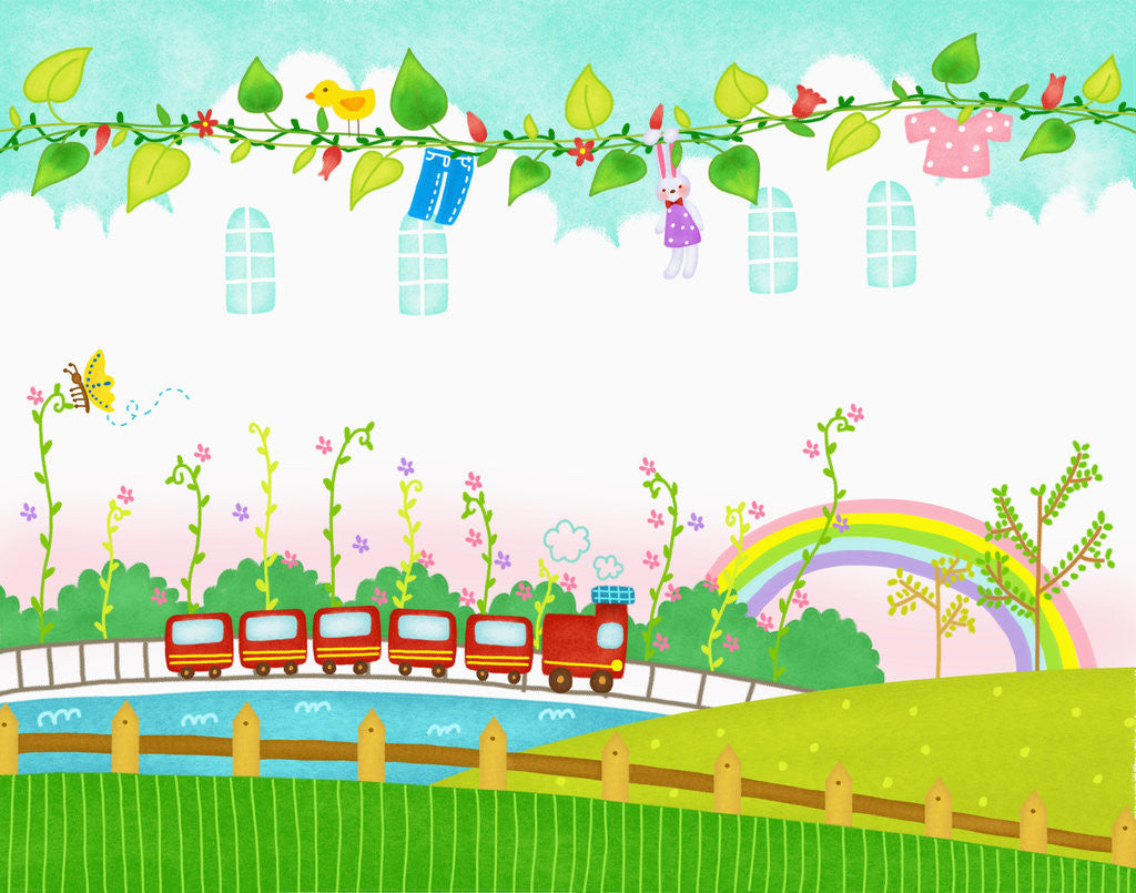 Detail of Sunny spring scenery by Anonymous