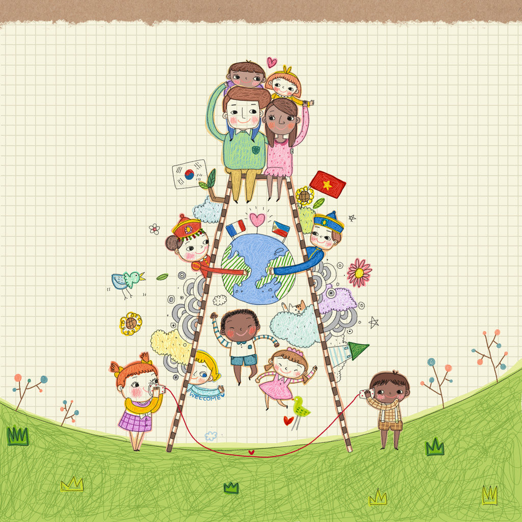 Detail of Happy multicultural society by Anonymous