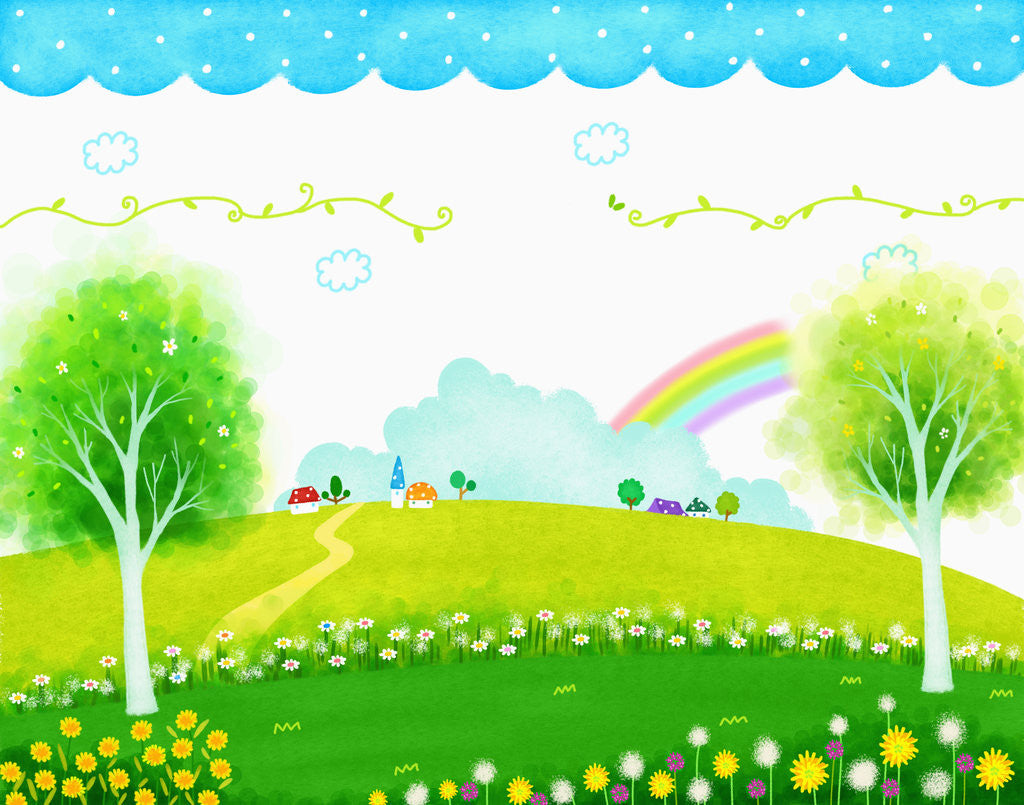 Detail of Sunny spring scenery by Anonymous