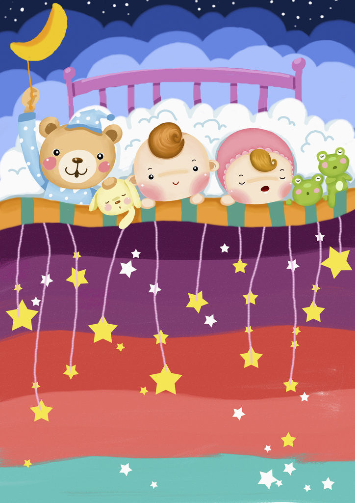 Detail of Babies sleeping deeply by Anonymous