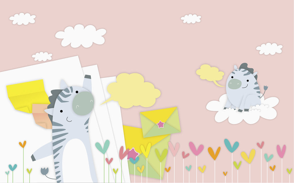 Detail of Zebras in backdrop by Anonymous