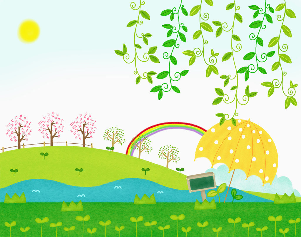 Detail of Sunny spring scenery by Anonymous