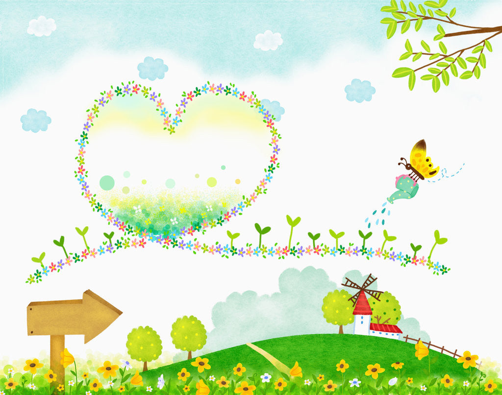 Detail of Sunny spring scenery by Anonymous