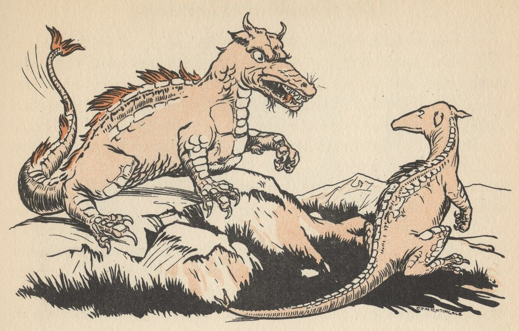 Detail of Two dragons by Anonymous