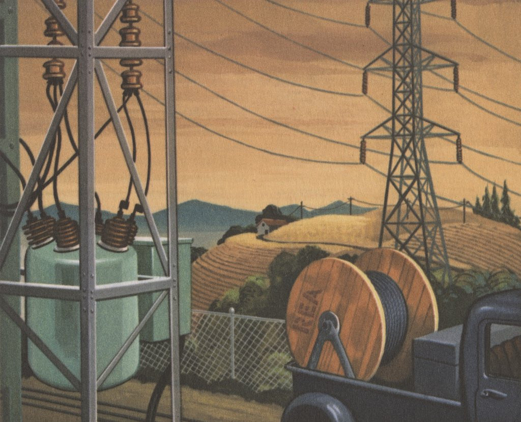 Detail of Electricity in rural America by Anonymous
