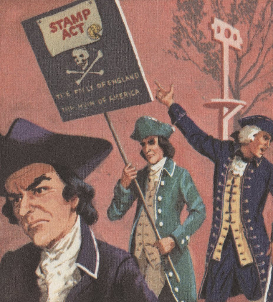 Detail of American colonists protesting Stamp Act of 1765 by Corbis