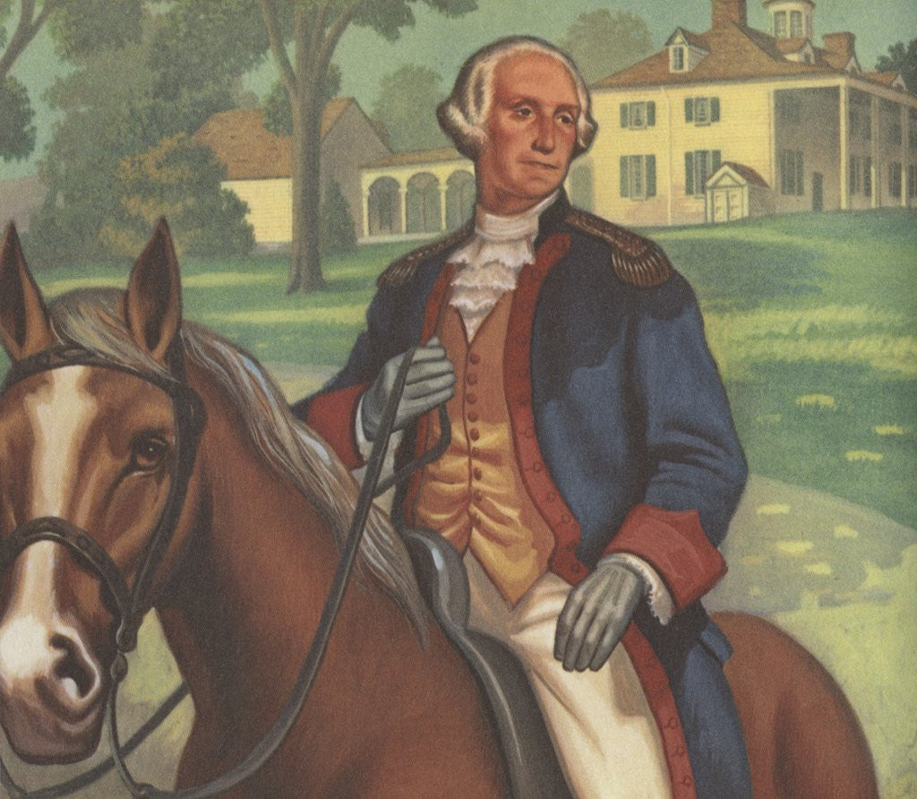Detail of George Washington on horseback by Corbis