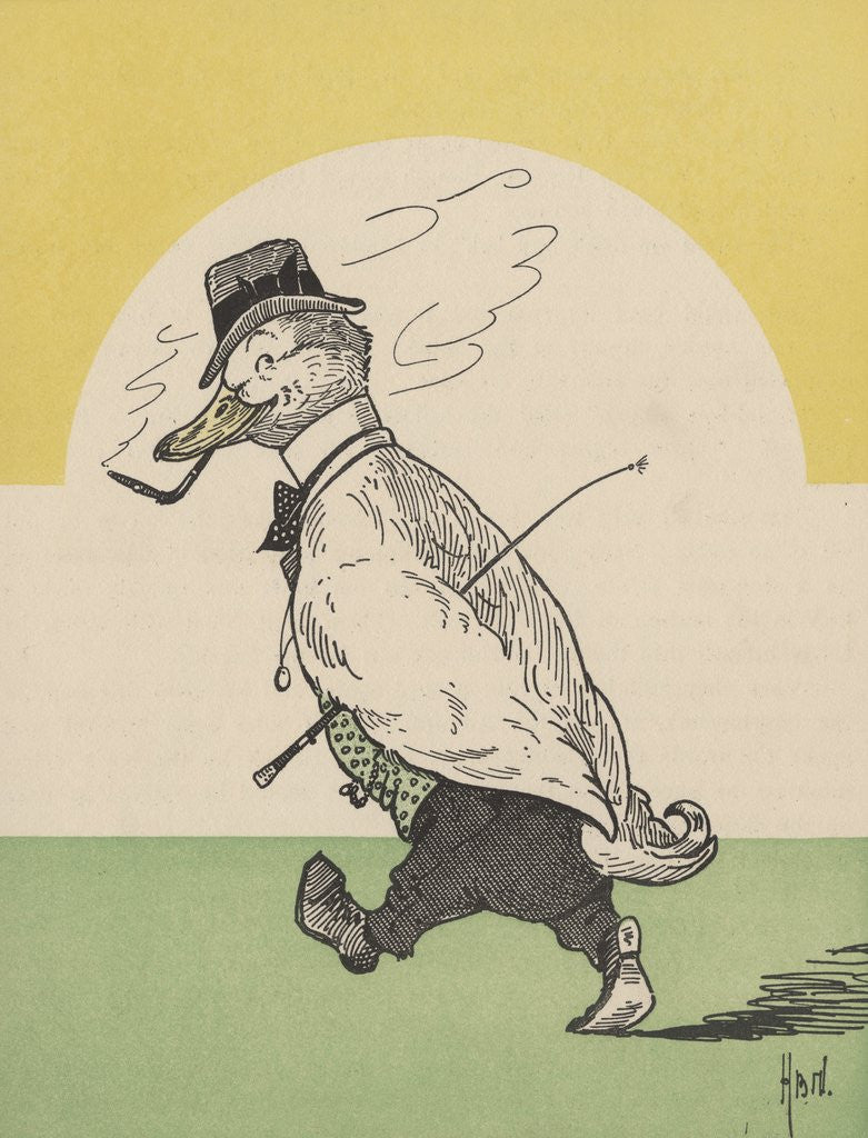 Detail of Dressed duck going for a walk by Anonymous