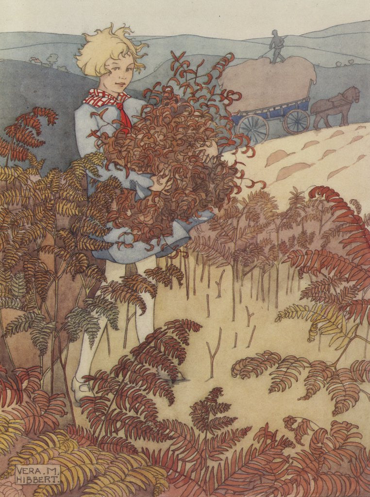 Detail of Child gathering ferns by Anonymous