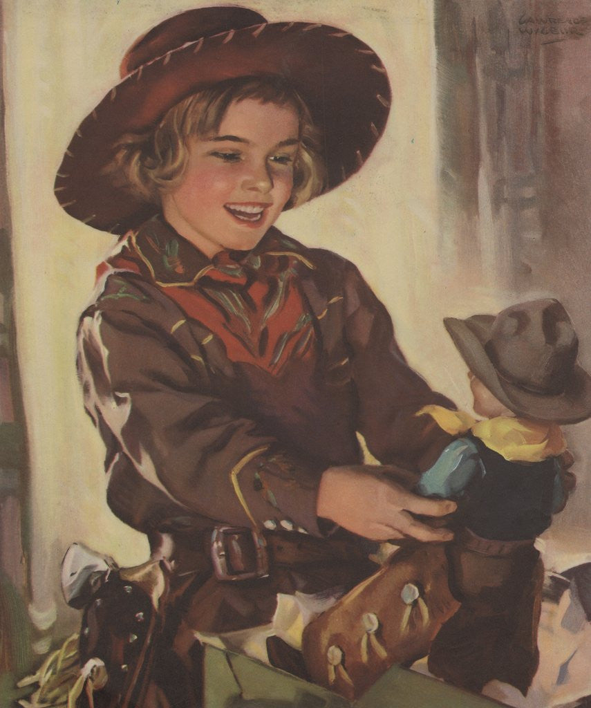 Detail of Cowgirl with doll by Anonymous