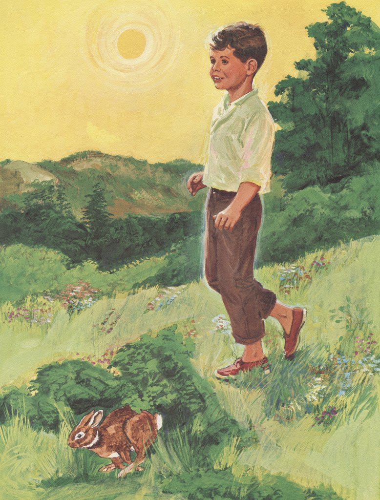 Detail of Boy walking outdoors by Anonymous