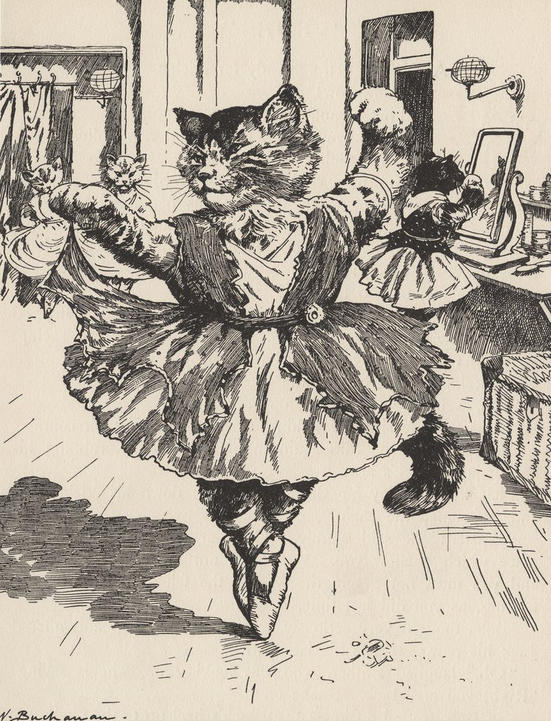 Detail of Feline ballerina by Anonymous