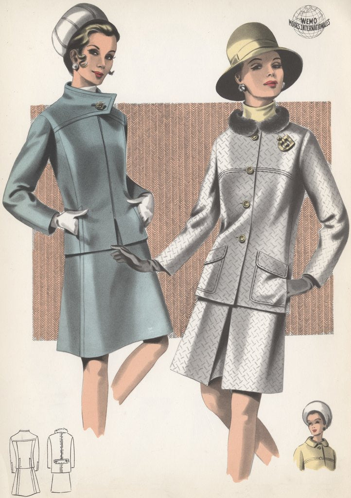 Detail of Models wearing suits and hats by Anonymous