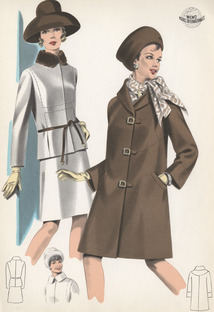 Detail of Models wearing suit and coat by Anonymous