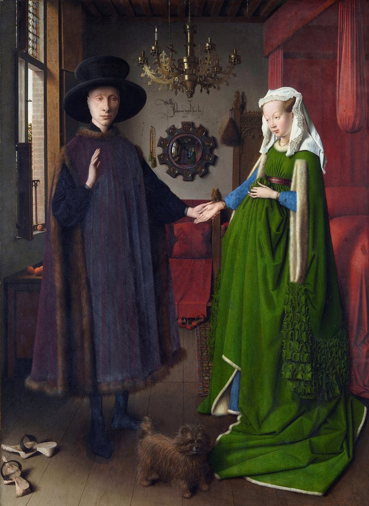 Detail of Giovanni Arnolfini and His Bride (The Arnolfini Marriage) by Jan van Eyck