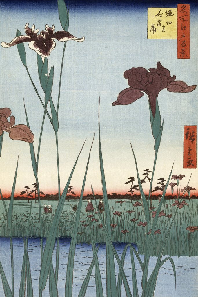 Detail of Horikiri Iris Garden by Utagawa Hiroshige