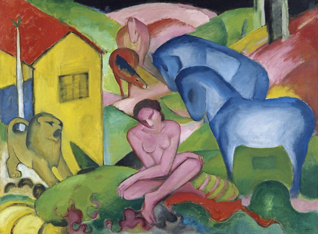 Detail of Der Traum (The Dream) by Franz Marc
