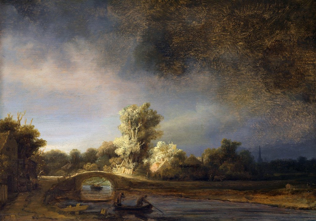 Detail of The Stone Bridge by Rembrandt Harmensz van Rijn
