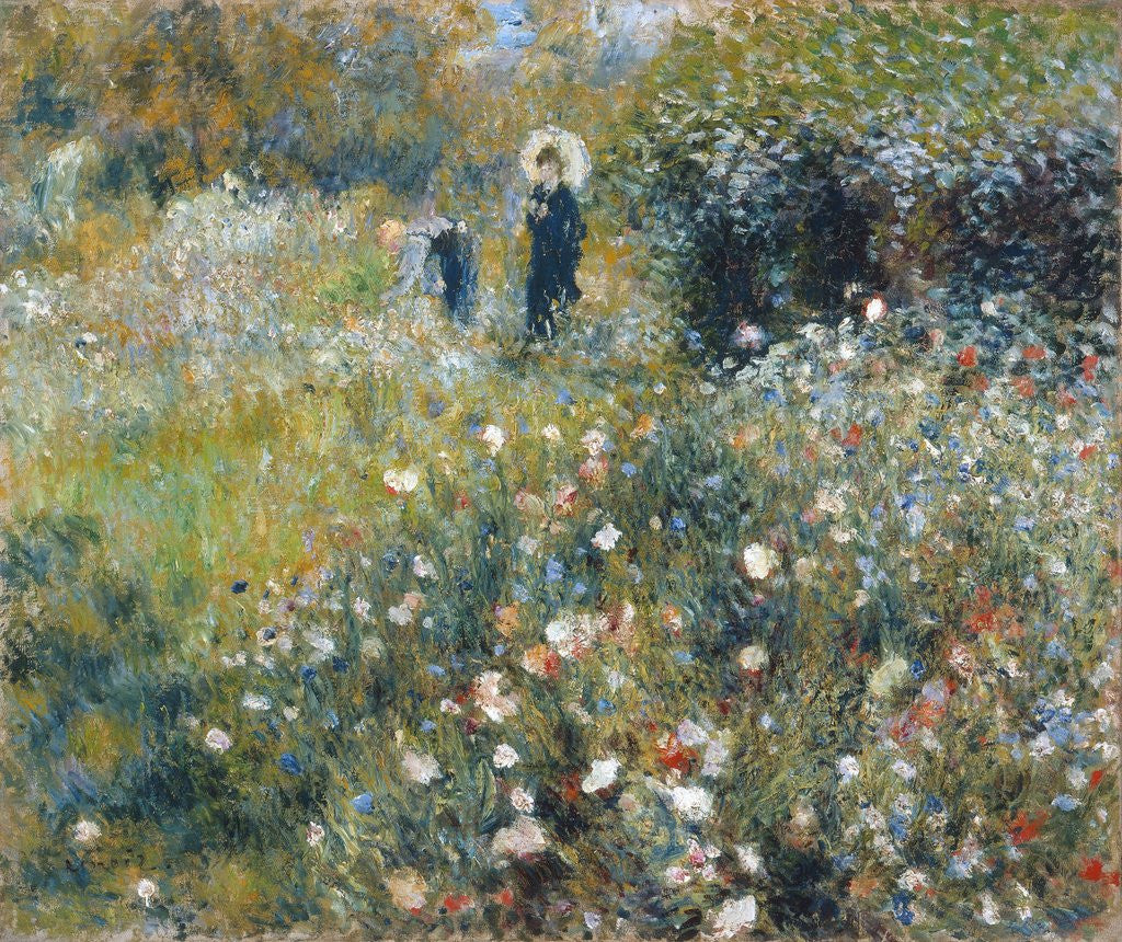 Detail of Woman with a Parasol in a Garden by Pierre-Auguste Renoir