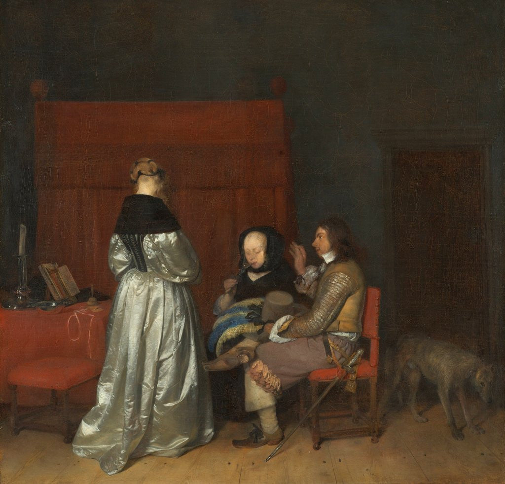Detail of Three Figures Conversing in an Interior, known as 'The Paternal Admonition,' by Gerard ter Borch