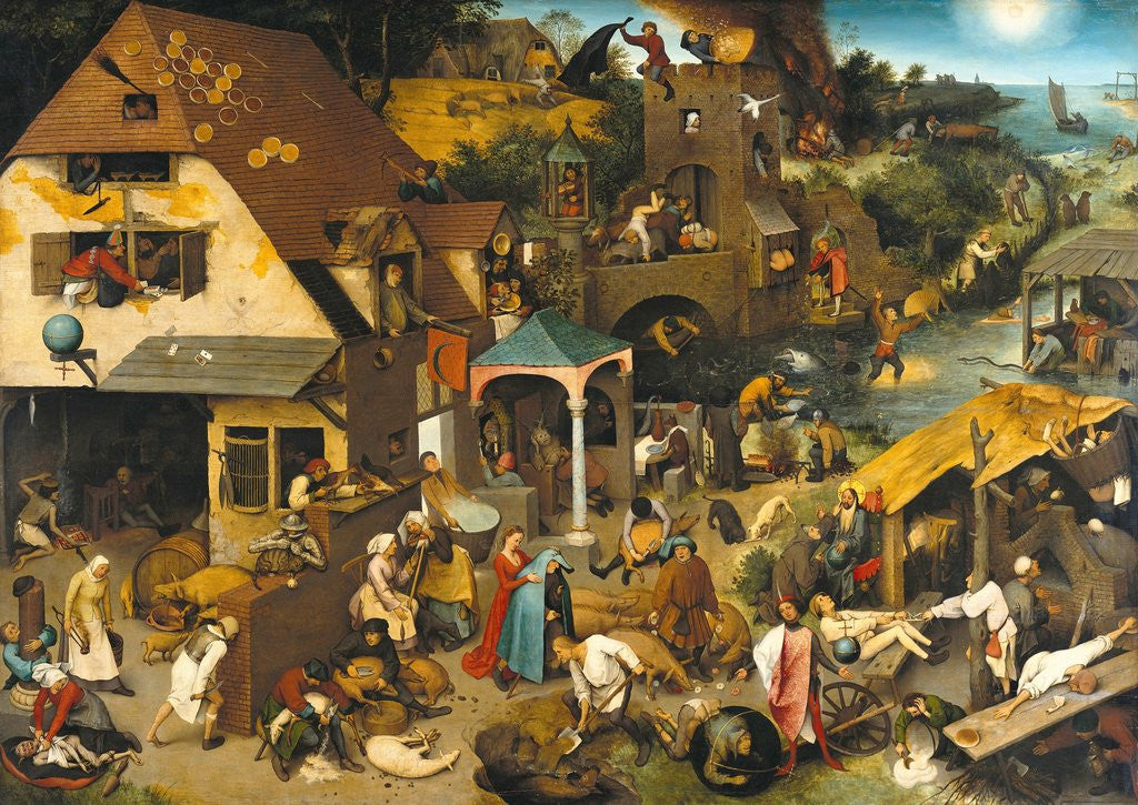 Detail of The Dutch Proverbs by Pieter Brueghel the Elder