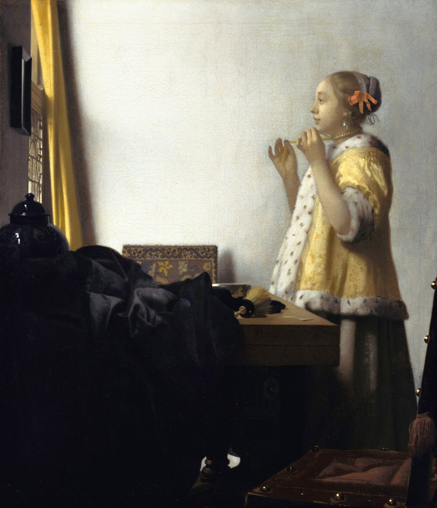 Young Woman with a Pearl Necklace by Jan Vermeer