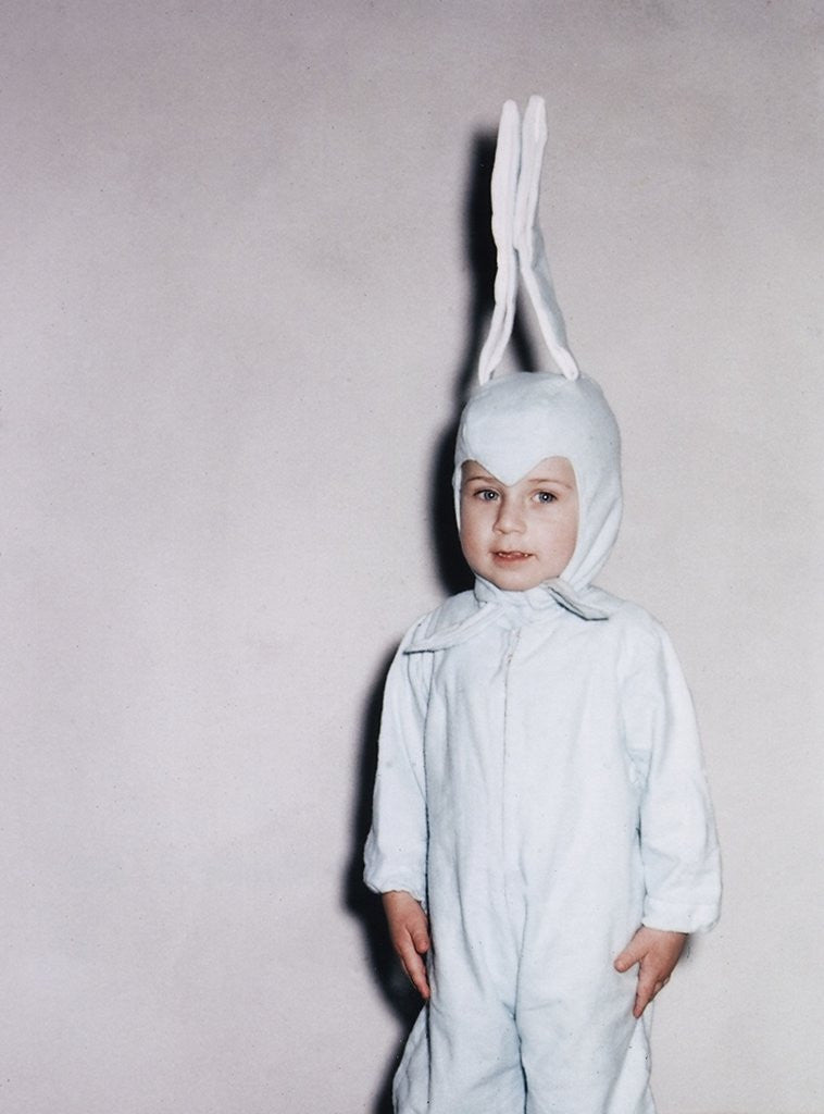 Detail of Boy dressed in bunny costume, ca. 1955 by Corbis