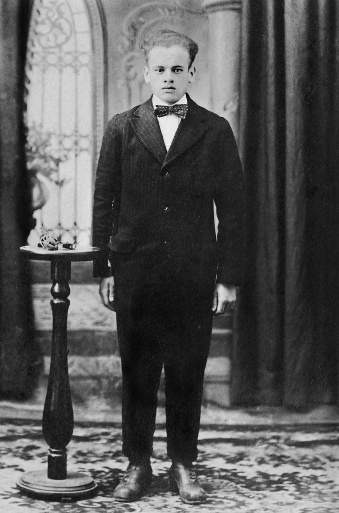 Detail of Formal portrait of teenager, ca. 1915 by Anonymous