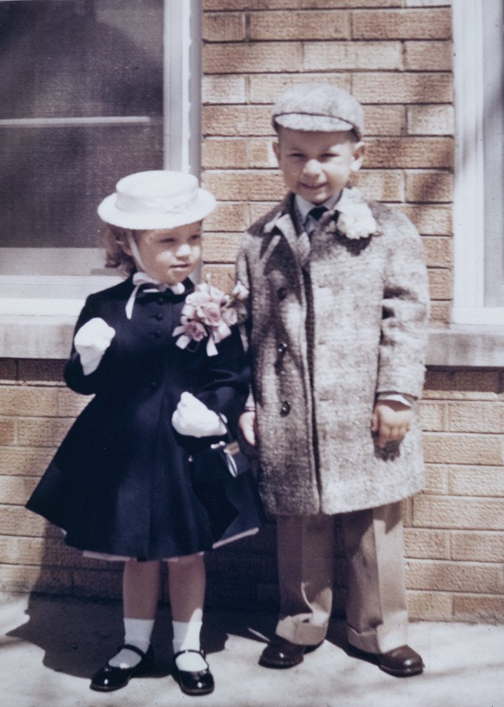 Detail of Brother and sister dressed up for Easter Mass, ca. 1957 by Anonymous